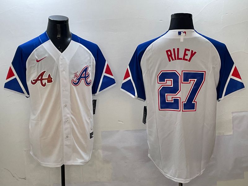 Men Atlanta Braves #27 Riley White City Edition 2025 Nike MLB Jersey style 7